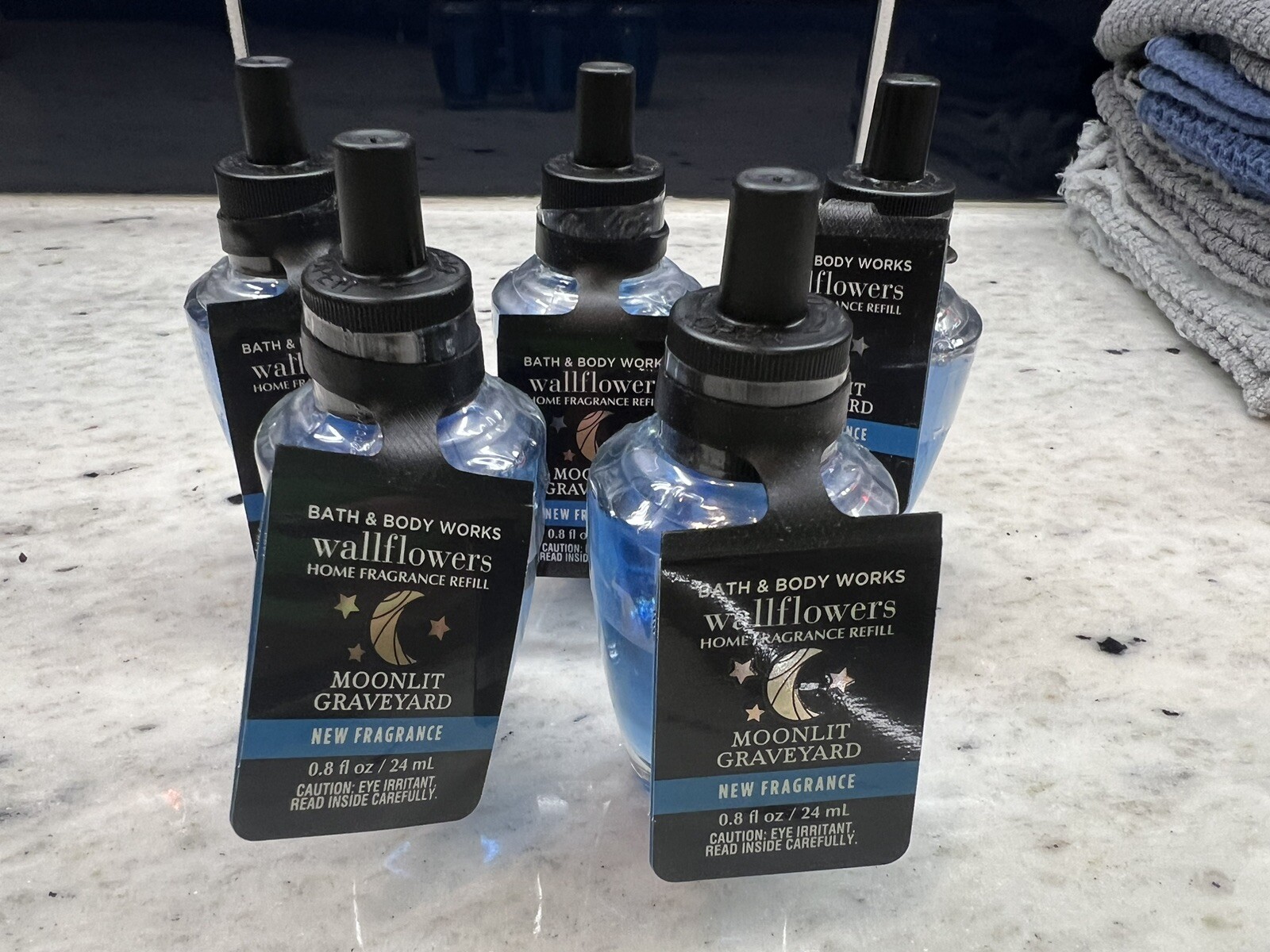 Bath Body Works MOONLIT GRAVEYARD Wallflower Scented Oil Refill Bulbs 5