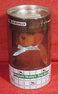Horsman Keepsake Hershey's Syrup Plush Bear/Bank - 7.5'' -C 1998 -Sealed