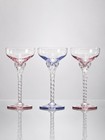 Vintage MCM Blefeld & Co. Harlequin Crystal Martini Glasses - Set of 3 — photo 1