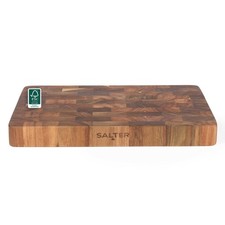Salter Acacia Butcher&rsquo;s Block &ndash; 38cm, FSC&reg;-Certified Wood, Finger Grooves