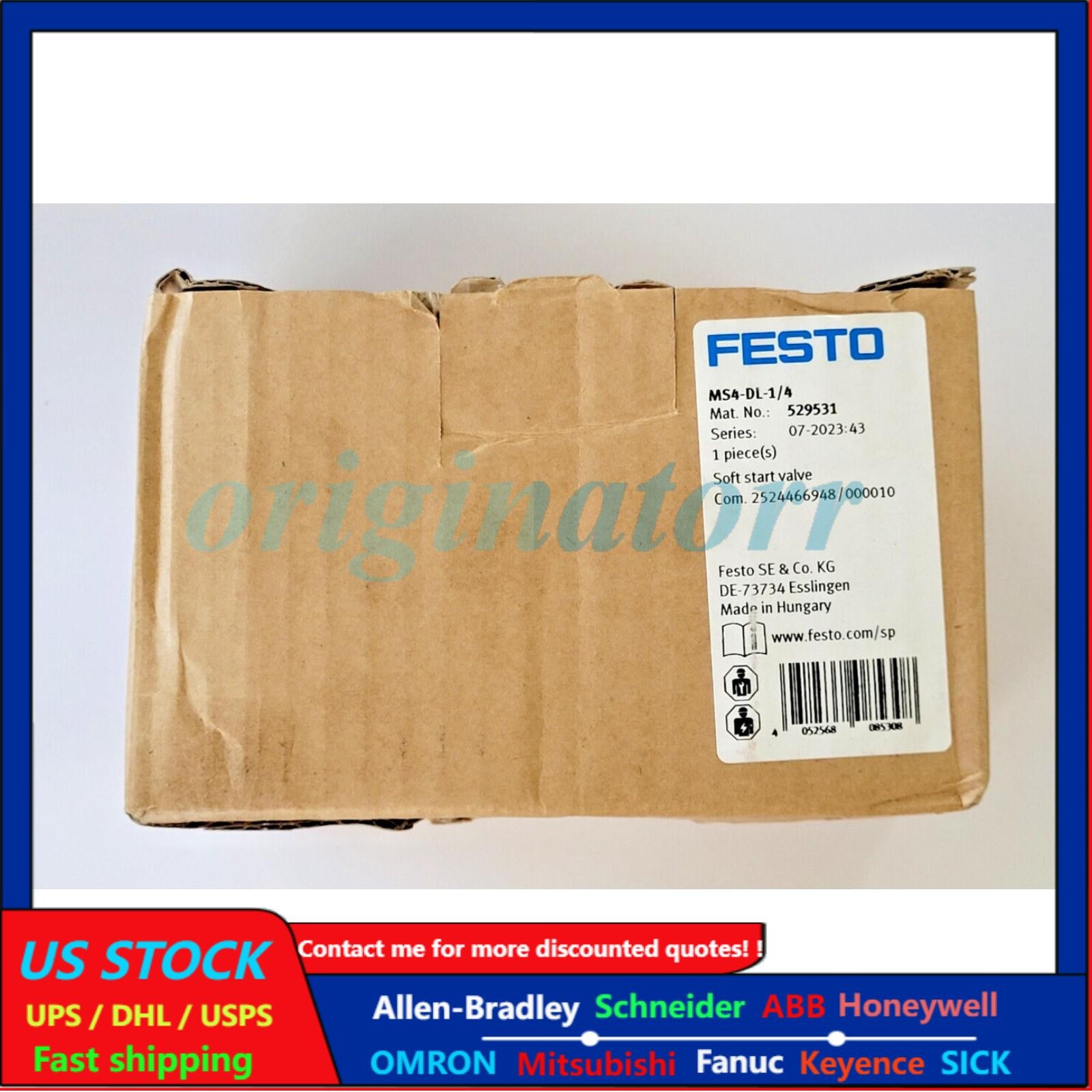 US FREE TAX New Festo MS4-DL-1/4 529531 Soft start valve