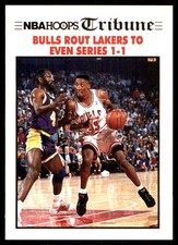 Bulls Rout Lakers To Even Series 1-1 1991-92 Hoops #539 NBA READ FREE SHIPPING