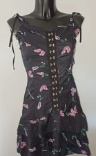 Boho black floral midi dress