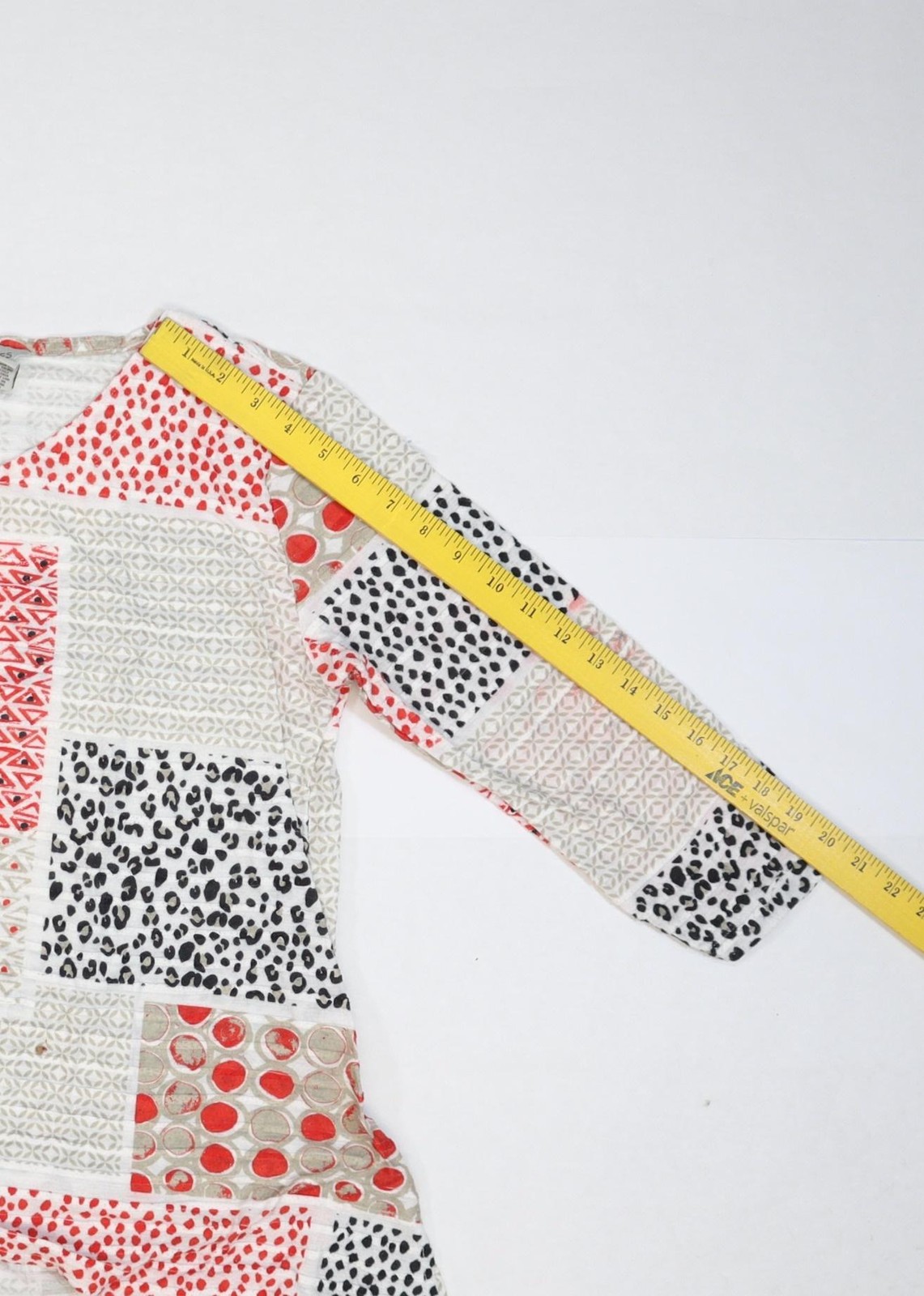 Multiples Shirt Womens Large Patchwork Red Black … - image 4