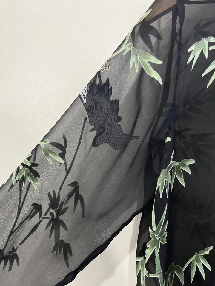 Citron Santa Monica Top M Lagom Шелковые Журавли Птицы Азиатское Искусство Чистый Тихий Роскошный - Изображение 4 из 4