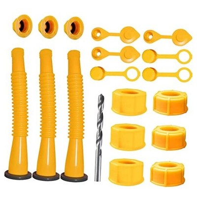 Gas Can Spout Replacement, Gas Can Nozzle Replacement (3 Kits-). for Yellow