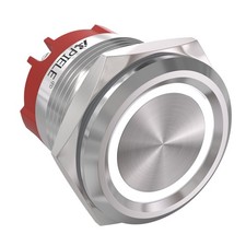 22mm Latching Push Button Switch 12V On Off Stainless Steel Shell with LED, W...
