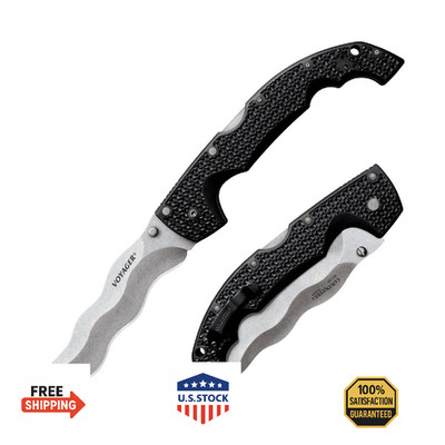 Cold Steel XL Voyager 5.5'' AUS10A Kris Blade Griv-Ex Handle Folding Knife