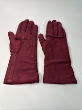 Vintage Isotoner Driving Gloves Womens One Size Burgundy