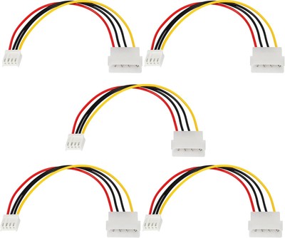 SinLoon Computer Molex 4 Pin Power Supply Extension Cable, 8 Inch IDE Black 