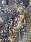 LARGE EGYPTIAN & ANCIENT ALIENS CARVED DISPLAY PLAQUE! RARE BLACK JADE w/ PYRITE — photo 4