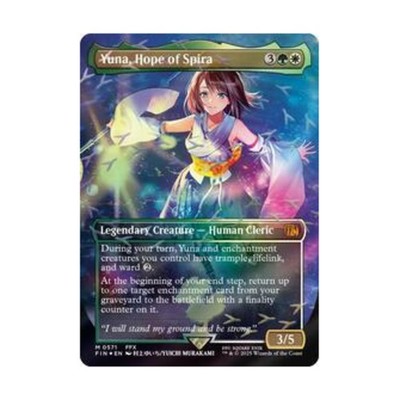 WotC Universes Beyond:   Yuna, Hope of Spira (Borderless) (Chocobo Track Fo NM