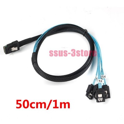 MINI SAS 36Pin SFF-8087 to 4* SATA 7Pin Target Hard Disk Data Splitter Cable