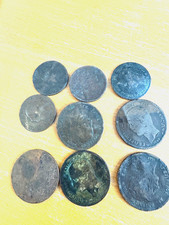 SET OF 9 GREEK COINS 1862 TO 1869 OBOLOS 10 LEPTA AND 5 LEPTA