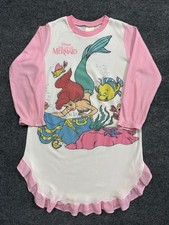 Vintage 90s Girls Disney Little Mermaid Nightgown Pajamas Size 8 Movie Cartoon