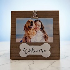 Bone Dog Pet Photo Frame - Paw Prints  Dog Bone 8 x 8