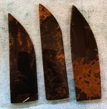 3 Large Mahogany Obsidian Knife Flint Knapping Preform Blanks 6.5"