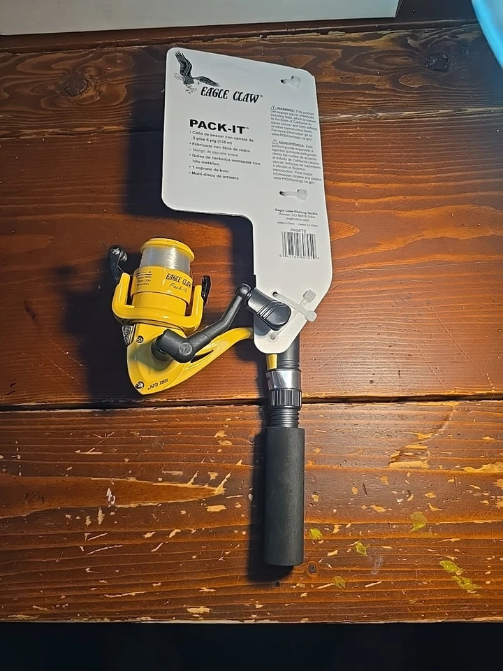 NUEVO EAGLE CLAW Pack-It caña giratoria telescópica/carrete combo 5'6" #PK56TS Foto 2 de 2