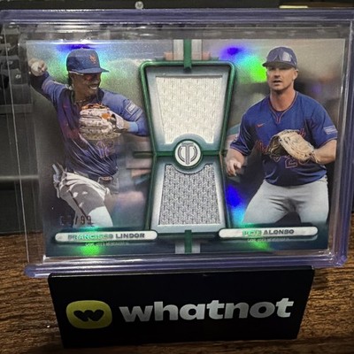 2026 Topps Tribute Fransisco Lindor Pete Alonso Dual Relic Card /99 Mets