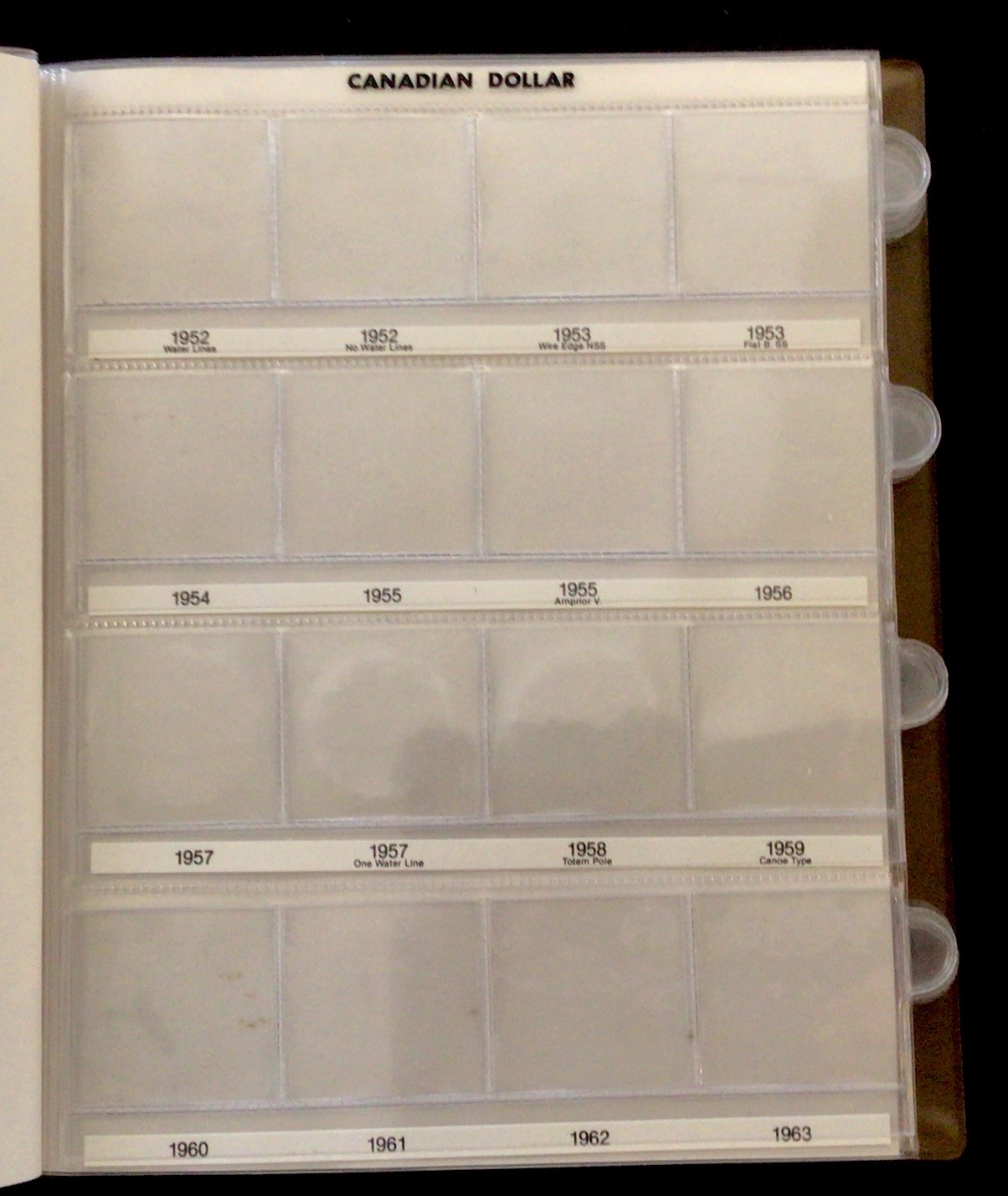 Canada Dollars 1935-1986 Uni-Safe Book! With 56 Coins 1965-2016! ENN Coins