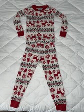 HANNA ANDERSSON Size 100 4 Christmas Pajamas Fair Isle Reindeer / Deer