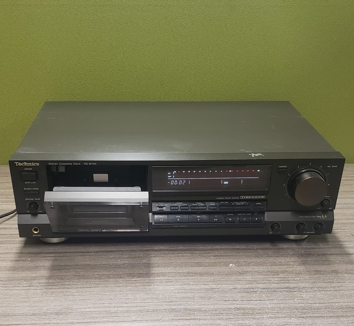 Technics RS-B755 Stereo Cassette Tape Deck Double Dolby HX Pro