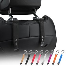 Car Hooks,Car Purse Hook,Car Headrest Hook 2 Pack Leather Headrest Hooks for ...