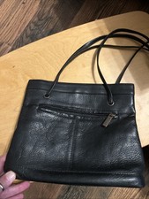 Vintage G.H. Bass Black Genuine Leather Tote Bohemian Cottagecore