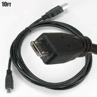 10FT USB 2.0 Type A Male to Micro B Male Sync Data Charge Cable Cord Black