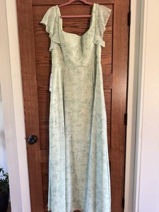 Azazie wedding guest dress-  Green Fern Floral – Chiffon - size 14- NWT