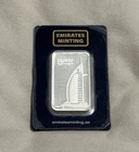 999 Solid Silver 1 Ounce Rare Emirates Minting Bullion Bar Genuine New&Sealed