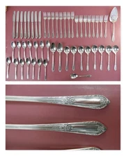 1937 Cotillion Pattern Wm. Rogers Silver Plate 50 Pieces Silverware