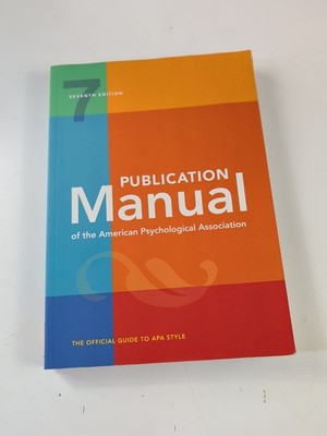 New Publication Manual Of The American Psychological Association (7th Edition)
