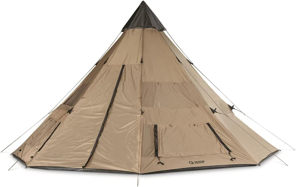 Tienda Tipi Camping para Adultos, Exterior, Impermeable, Familia, 8 Personas, 18' X 18' Foto 3 de 4