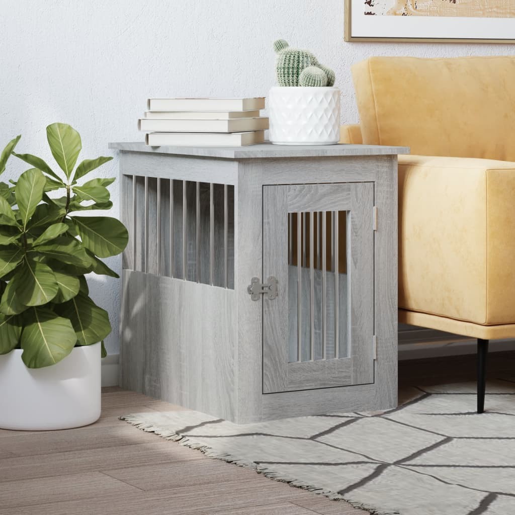 Gabbia Mobiletto per Cani vidaXL 45x62x59cm - Multistrato Grigio Sonoma