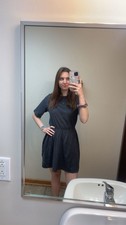 Old Navy Black Short Sleeve Elastic Waist Defined Fit  Flare Mini Dress M