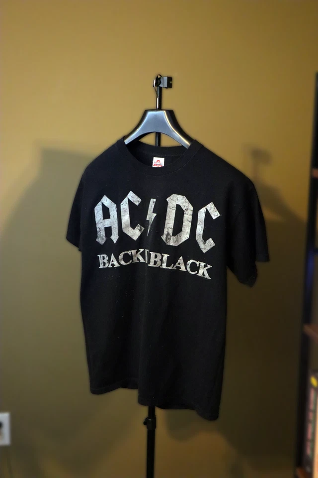 Camiseta vintage AC DC espalda negra grande negra plateada 2005 ropa Alstyle Foto 4 de 4
