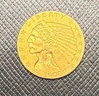 US 1908 Gold $2 1/2 Dollars Indian Head Circulated