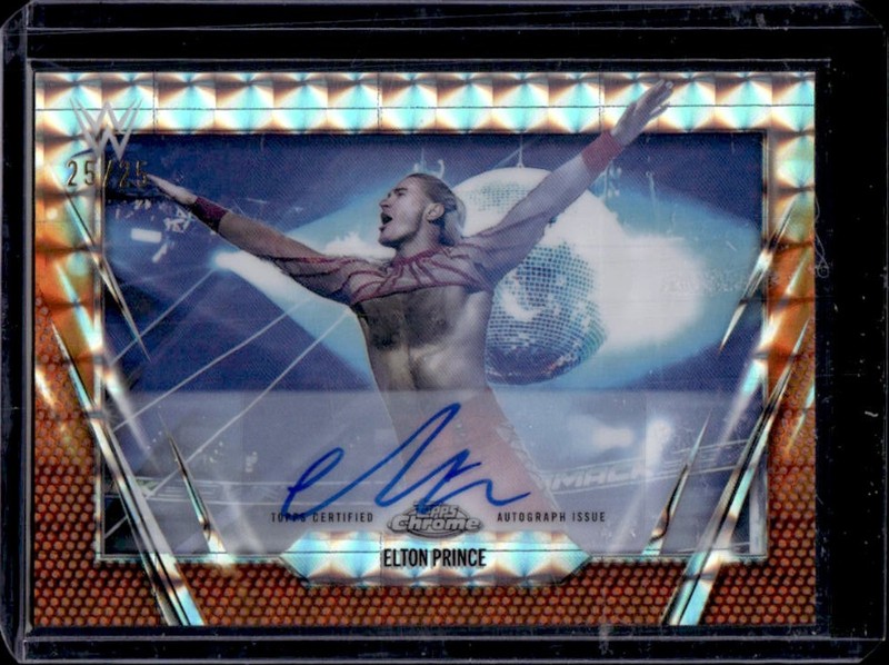 2026 Topps Chrome WWE Elton Prince Auto Orange Geometric Refractor #/25