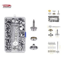 150 PCS Canvas Snap Kit Tool, Metal Screws Snaps Marine Grade 3/8" Socket Sta...