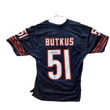 Dick Butkus Autographed Blue Football Jersey Beckett COA - Chicago Bears Great