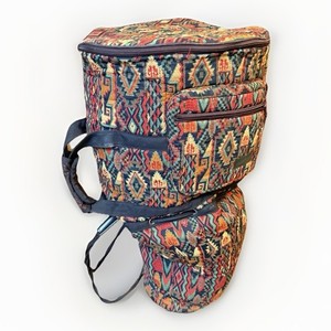 Vintage Apro Tec Djembe Drum Gig Bag Backpack Tapestry Pattern Padded Rasta