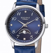 Regent Edelstahl Quartz Damenuhr mit Mondphase 5 ATM WR UVP* 118,00 EUR