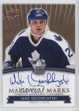 2017 Toronto Maple Leafs Centennial Leaf Marks Mike Krushelnyski Auto n3r