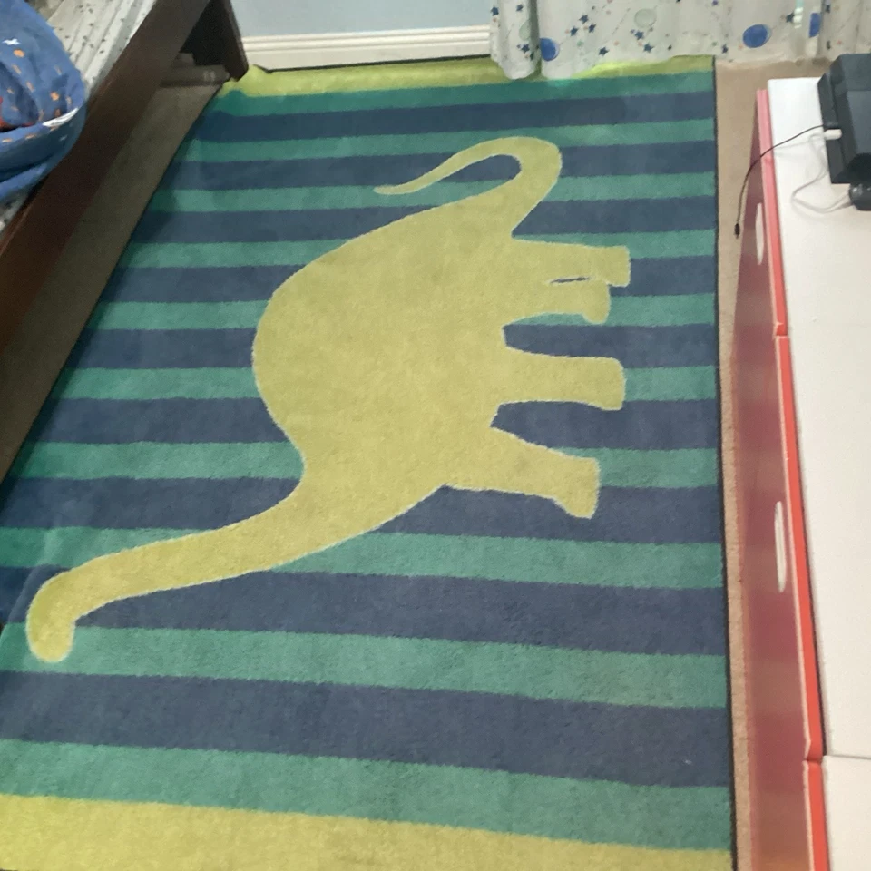 绿色儿童游戏室地毯,5'x7'可水洗儿童房路地毯,防滑柔软... — 第 2/3 张图片