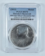(2013) Silver Medal Theodore Roosevelt Chronicles Set MS70 PCGS Blue Label