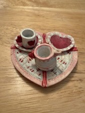 Valentine Heart Miniature Tea Set, Missing Cup