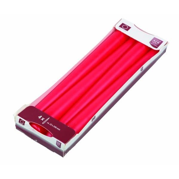 Idena Spitzkerzen 4Er Rot 24 Cm Tafelkerzen Stabkerzen Adventskerzen Wachskerzen-image