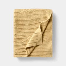 Tan Cable Rib Throw - 50 x 60" - Threshold designed with