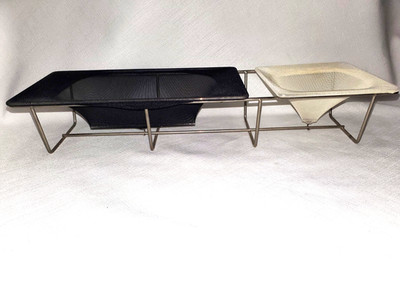 Sandy Chilewich Raybowl Double Mesh Metal Tripod Bowl Mid Century Eames Era Look